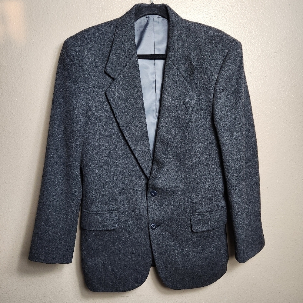 Dario Di Napoli Men Charcoal Gray 100% Camel Hair 2 Button Sport Coat-Size 38